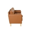 thumbnail image 6 of Studio Living Lorelei Mid-Century Modern Sofa, Caramel Brown Faux Leather, 6 of 7