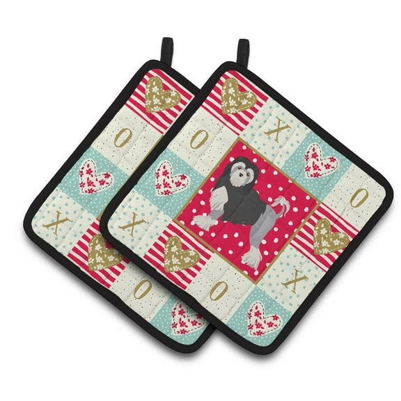 Lowchen Little Lion Dog #2 Love Pair of Pot Holders