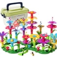 thumbnail image 1 of Juguete de construcción de jardines con flores TEMI, 138 unidades, para niños de 3 a 6 años, 1 of 7