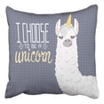 thumbnail image 1 of BSDHOME Cute Cartoon Lama Alpaca Unicorn Hornpolka Dot Hand Drawn Lettering Pillowcase 20x20 inch, 1 of 1