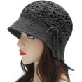 thumbnail image 3 of Women Cotton Bucket Hat Handmade Crochet Knit Floral Summer Bucket Hats, 3 of 4