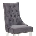 thumbnail image 3 of Gobi Modern and Contemporary Tufted Dining Chair in Gray Velvet with Acrylic Legs, 3 of 3
