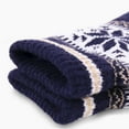thumbnail image 4 of Men Women Winter Warm Knitted Gloves, Touchscreen Phone Gloves with Snowflake Pattern, Thick Gloves for Cold Weather, Unisex Thermal Screen Compatible Gloves Navy, 4 of 9