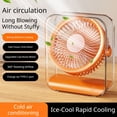 thumbnail image 4 of USB Rechargeable Transparent Desktop Mini Fan,multi angle adjustable wind direction,low mute steady airflow,safety dense grille table cooler circulate air for workstation bedroom dorm daily cooling, 4 of 9