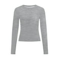 thumbnail image 4 of Summer Tops for Women Shirts Long Sleeve Tall Womens Shirts Women Top New Tops Exercise Layering Tee Long Sleeve Comfort 2 Shirt T for Woman Tall Grey L, 4 of 5