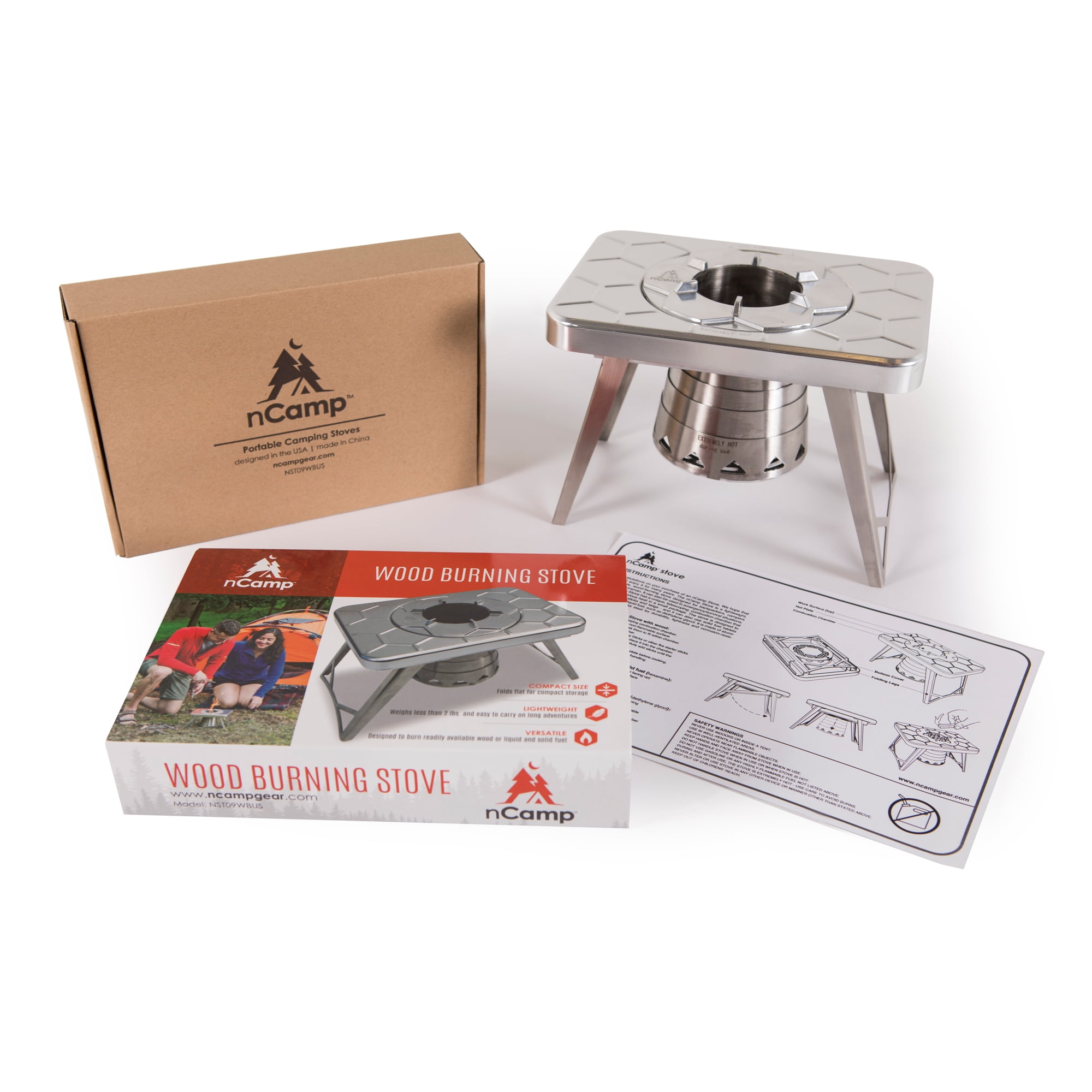 nCamp 2 piece Camping Stove and Prep Surface Bundle with Carry Bag