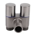 thumbnail image 1 of 1 En 2 Válvula De ángulo De Salida, Válvula De Parada De Doble Salida De Latón 2 Válvulas De Agua Con G1/2 Hilo Masculino Para El Bidet Bidet Fregadero, 1 of 7