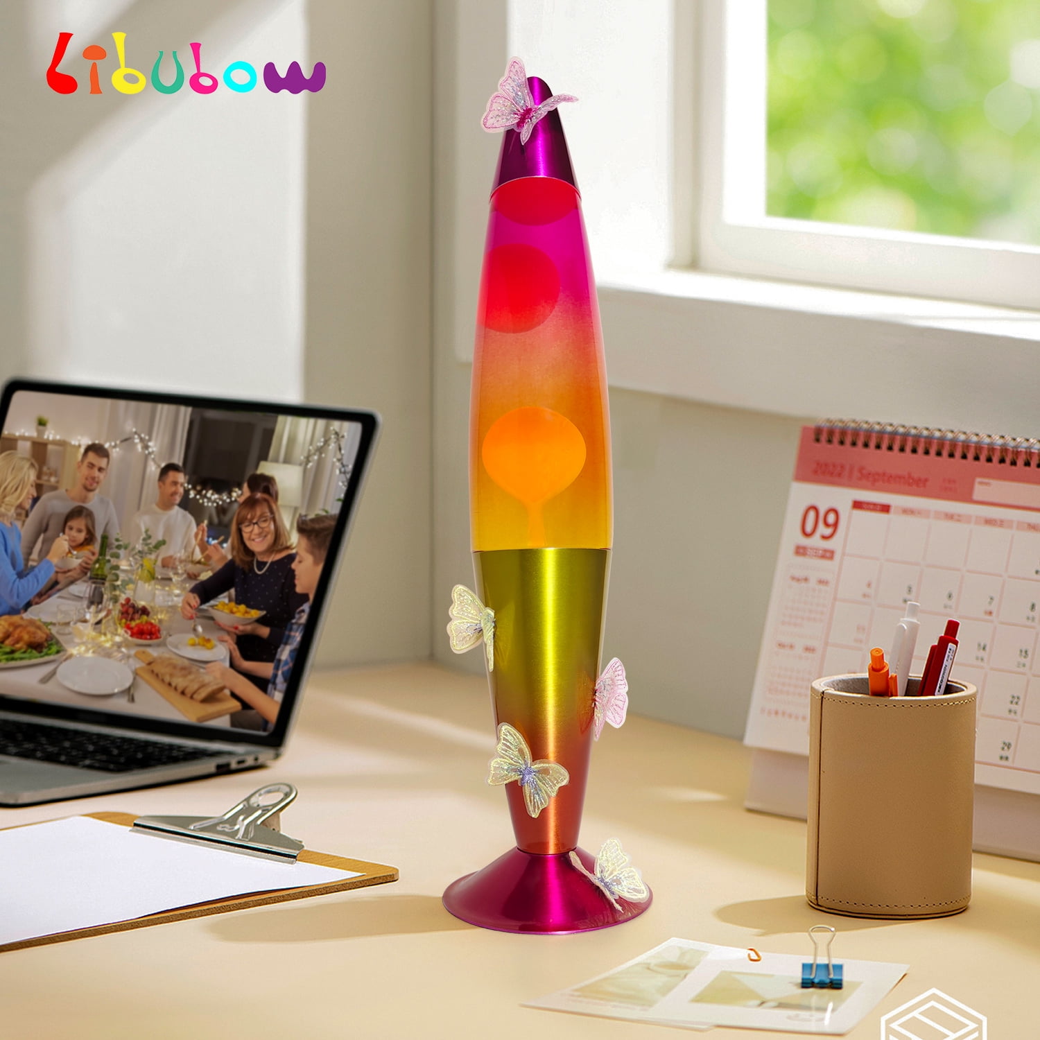Libubow Easy to Install Rainbow Butterfly Night Light