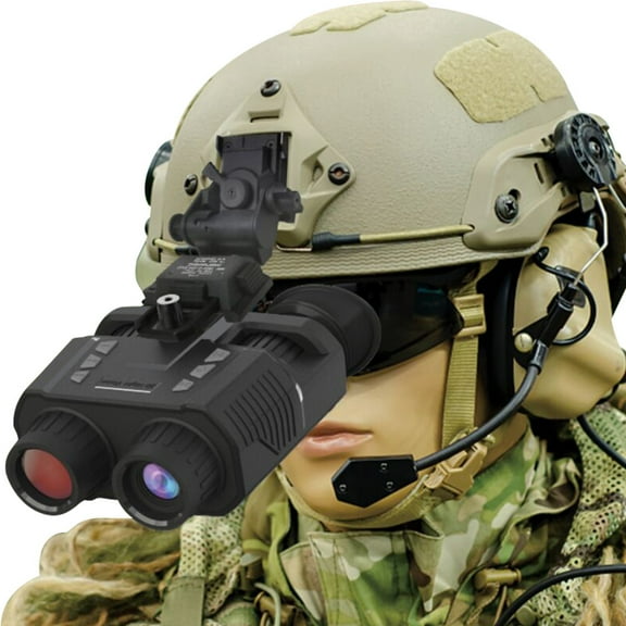 BekinTek 4K 3D Helmet Mounted Night Vision Binoculars Head Mountable Telescope Rechargeable NVG Goggles Full Dark Observe 8x Digital Zoom 4K Video 36M Photo Vision Compensation