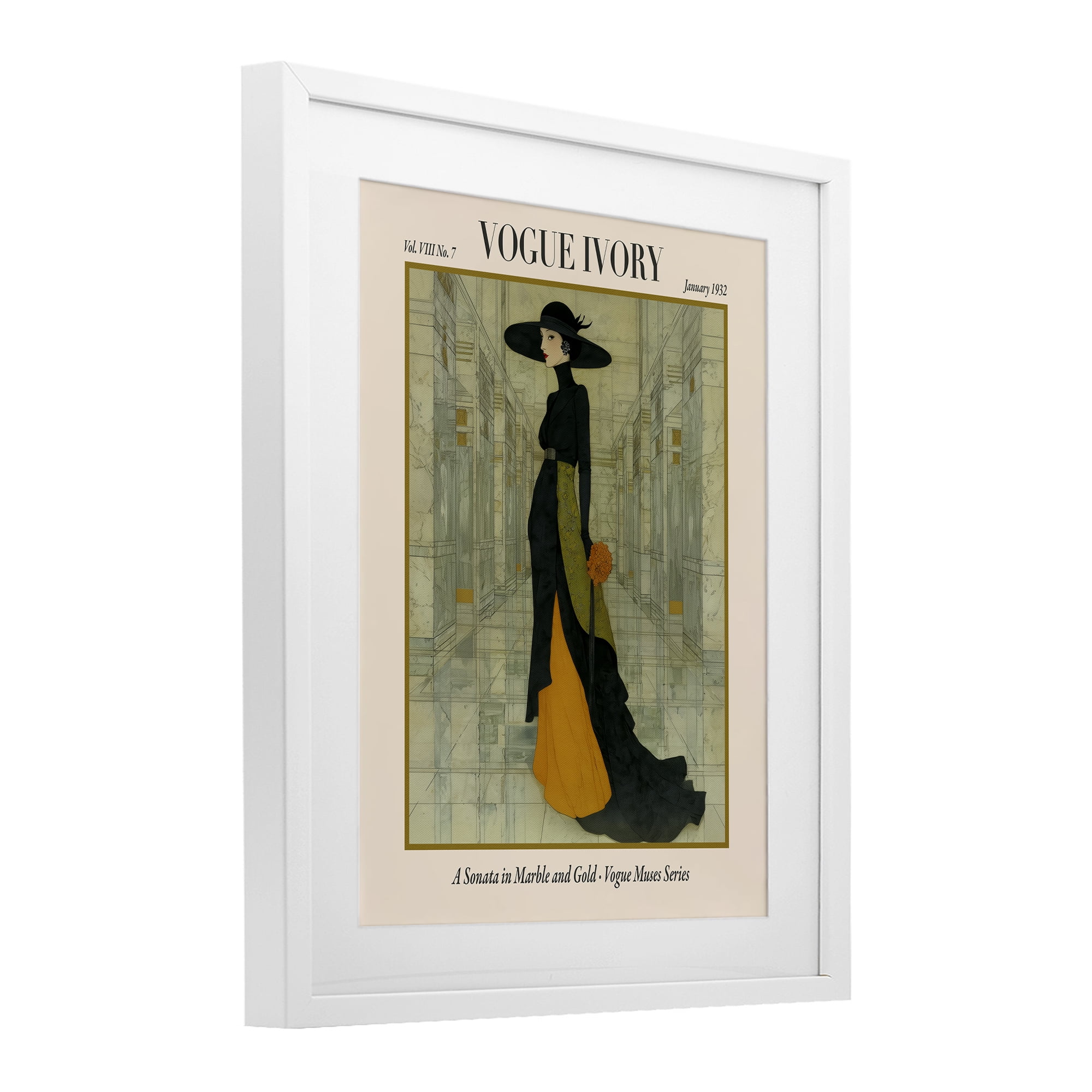 Stupell Industries Ivory Hall Magazine White Framed Print Under Glass, design by A Barefoot Stylist