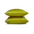thumbnail image 5 of Funda de cojín lumbar decorativa HomeCentric, color chartreuse, paquete de 2, 50 x 65 cm (20 x 26 pulgadas), funda de cojín rectangular lisa de satén, estilo moderno - Chartreuse Slub Satin, 5 of 5