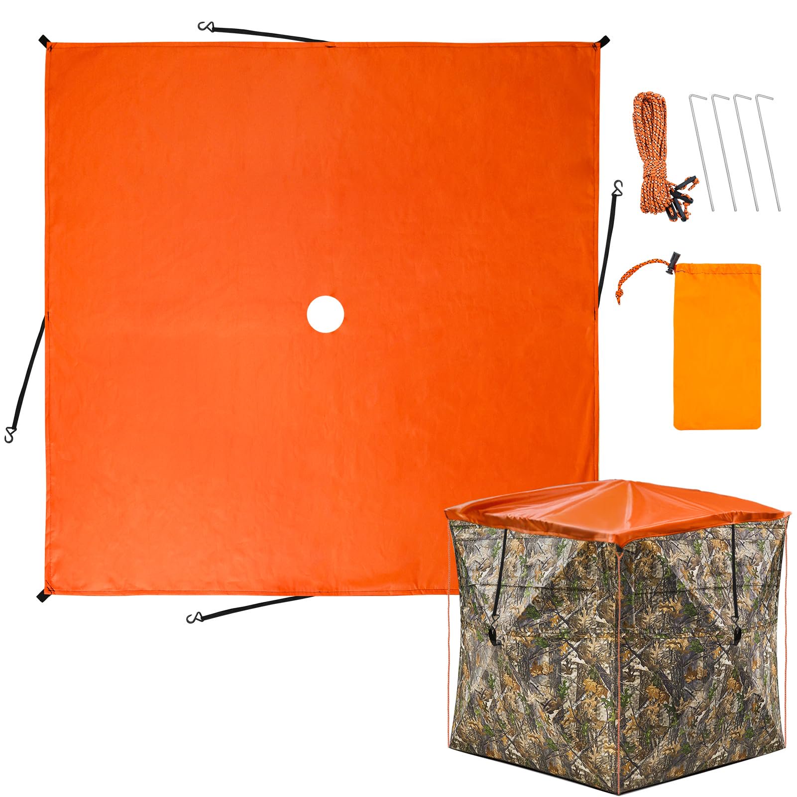 Blaze Orange Hunting Blind Cover Panel 55×55 Inches 1 Pack