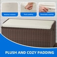 thumbnail image 4 of Dextrus Large Outdoor Storage Bench, 70 Gallon  PE Rattan Storage Box w/Handles and Soft Cushion,for Patio Garden,Brown, 4 of 10