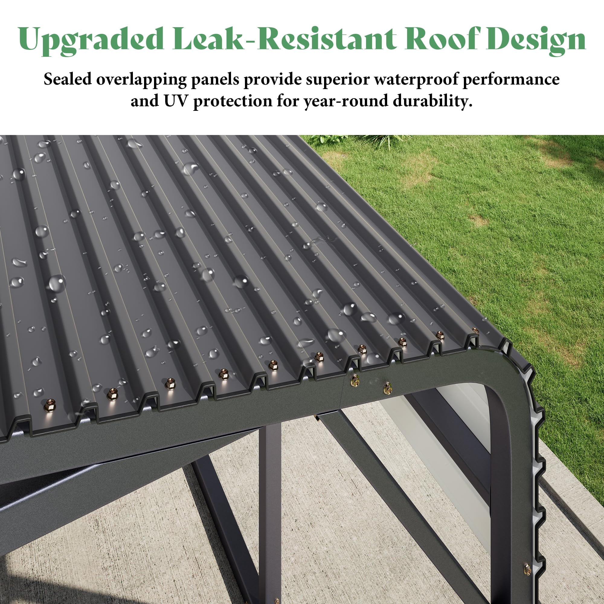 Jocisland 20x30 FT Heavy Duty Metal Carport，All-Weather Steel Car Shelter with Galvanized Roof, Reinforced Frame and Enhanced Base .