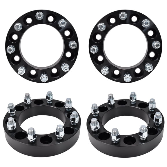 Hex Autoparts (4PCS) 1.5" 8x6.5 to 8x170 Wheel Spacer Adapters for Ram 2500 Chevrolet C20 C30 K20 K30 Ford F-250 F-350 E-250 E-350 Econoline Dodge Ram 2500 3500 9/16"x18 Thread Pitch