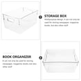 thumbnail image 4 of 1 PC Multipurpose Transparent Book Box Box de almacenamiento de libros de almacenamiento de libros de plástico, 4 of 5