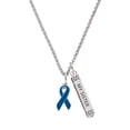 thumbnail image 1 of Delight Jewelry Silvertone Blue Ribbon Silvertone Always My Sister Bar Charm Necklace, 23", 1 of 4