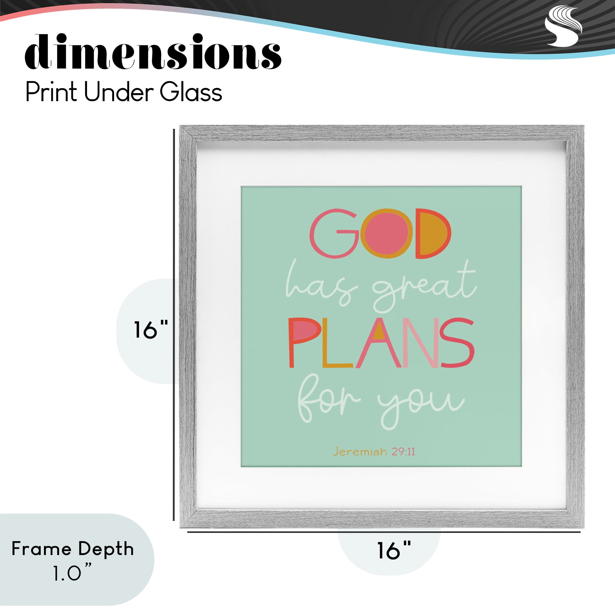 Stupell Industries Green God's Plans For You Gray Framed Print Under Glass, design by SD Graphics Studio