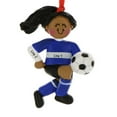 thumbnail image 4 of Personalized Soccer Ornaments 2024 - African American Girl Dribbling Soccer Player Ornament - Blue, 4 of 9