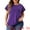 Purple, variant on DARING DIVA Women's Plus Lace Panel Elegant Short Sleeve Top 4X Purple