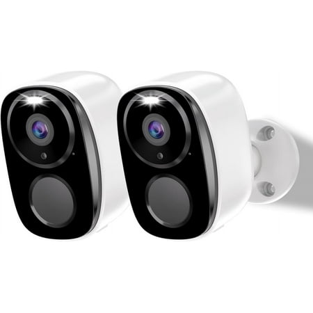 2Pack Security Cameras Outdoor Wireless,2K Battery Powered Camera for Home Security, Cloud/SD(up to 256G), No Monthly Fee, AI Motion Detection, Color Night Vision,2-Way Audio, Compatible with Alexa