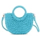 thumbnail image 1 of Bolso QTKJ Mini Rattan de Media Luna para Mujer Azul, 1 of 7
