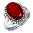 thumbnail image 1 of 925 Silver Ring For Women - Men Red Ruby Simulated Stone Silver Ring Size 13 July Birthstone Costume Silver Ring Size 13 Gift For Sister On Cocktail Party 925 Silver Jewelry With Gemstone, 1 of 1
