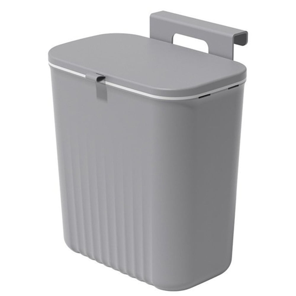 Kitchen Trash Can With Lid Hanging Recycle Bin Sliding & Flipping Cover