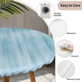 thumbnail image 6 of Teal Blue Fitted Tablecloth with Elastic Edged, Round Table Cloth for Dining Table, Modern Abstract Art Ombre Striped Waterproof Oil Proof Table Cover for Indoor Outdoor 55"-60", 6 of 8