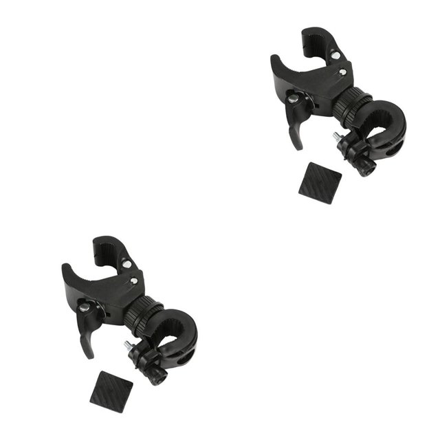 Toystoory Universal Bicycles Flashlight Clip 360 Degrees Light Holder Torch Rotatable Attachment Clamp Front Mount for Outdoor Negro 2piezas