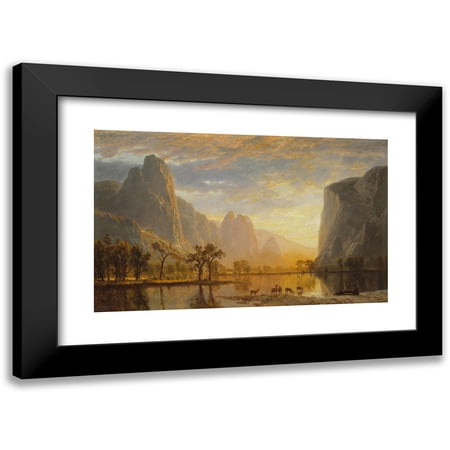 Albert Bierstadt 14x11 Black Modern Framed Museum Art Print Titled - Valley of the Yosemite (1864)
