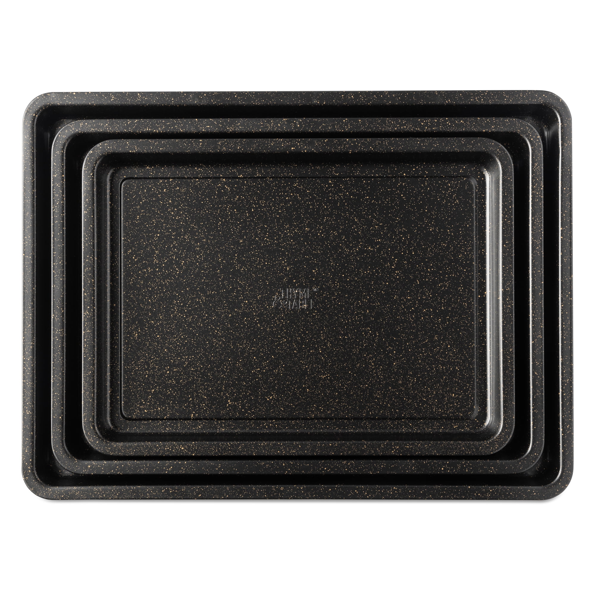 Thyme & Table 3-Piece Non-Stick Sheet Pan Set, Black