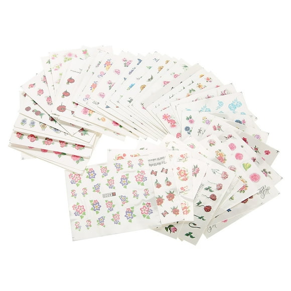 PEGATINA DE ARTE DE UNadas de 50 Hojas, Pegatina Flexible de Patrón de Flores Liviano, Diseño Diario de Unas para la Decoración del festival