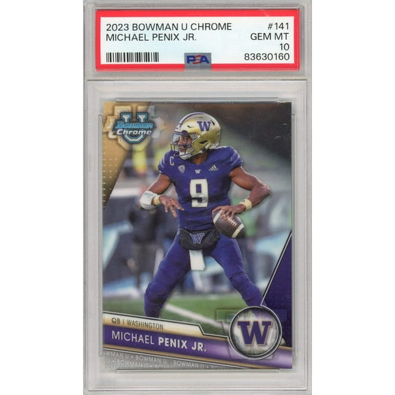 Graded 2023 Bowman U Chrome Michael Penix Jr. #141 Rookie RC Football Card PSA 10 Gem Mint