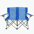 thumbnail image 3 of Kamp-Rite Double Folding Portable Camp Chair with Cupholders, Blue (2 Pack), 3 of 6