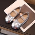 thumbnail image 5 of Viluyesy Girls Leather Bow Sandals Soft-Sole Princess Flat Shoes for Spring & Summer, Stylish Casual & Dressy Occasion Sandals for Medium & Large Kids Silver Size 10.5, 5 of 10