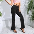 thumbnail image 6 of Lmnyox Women's High Waist Dressy Pants Wide Leg Flare Trousers with Pocket Summer Business Lounge Pants, 6 of 6