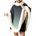 thumbnail image 1 of RXMEKW Châle Sans Manches à Col Épais pour Femmes en Acrylique, Poncho d'Intérieur Vert Armée, 1 of 6