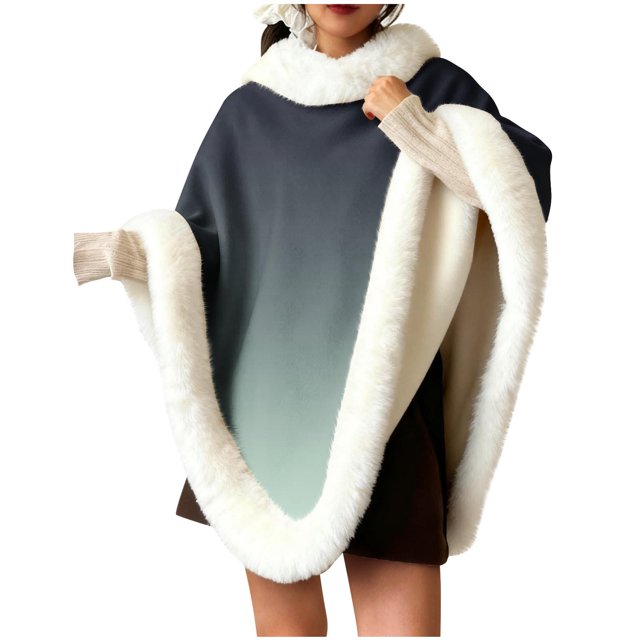 RXMEKW Châle Sans Manches à Col Épais pour Femmes en Acrylique, Poncho d'Intérieur Vert Armée
