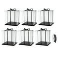 thumbnail image 1 of Clear Cake Box, 6 Pack 12"x12"x14" Tall Cake Boxes with Ribbon for 10 Inch Cake Packing Carry for Birthday (Black), 1 of 6