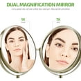 thumbnail image 2 of Ovente 7'' Tabletop Makeup Mirror with Stand, 1X & 7X Magnifier, Spinning Double Sided Round Vanity Mirror, Ideal for Dresser, Bedroom, Office & Bath, Nickel Brushed MNLCT70BR1X7X, 2 of 7