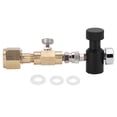 thumbnail image 1 of Adaptador de recarga de cilindro de CO2, conector de latón CGA320 con válvula de liberación, manómetro ASA 1500PSI, 1 of 5