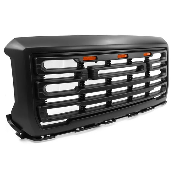 Ikon Motorsports Compatible with 14-15 GMC Sierra 1500 Front Bumper Hood Grille Matte Black