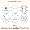 thumbnail image 3 of Caja de anillo hexagonal transparente personalizada, caja de anillo de compromiso de acrílico personalizada con texto grabado, soporte de caja de almacenamiento de anillo de ceremonia de boda..., 3 of 5
