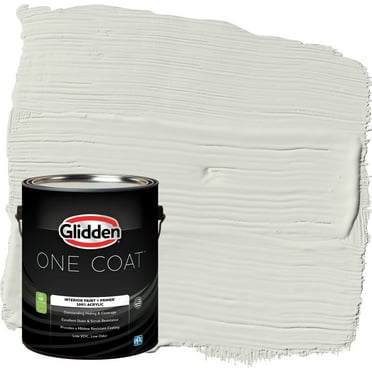 Glidden One Coat Interior Paint and Primer, Anonymous / White, 1 Gallon, Semi-Gloss