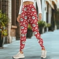 thumbnail image 4 of Renewold Ho Ho Ho Santa Claus Red Leggings for Women with Pockets Running Pants Tight High Waisted Spandex Graphic Leggings Trendy Essential Leggings Scrunch Butt Lifting, XXL, 4 of 8