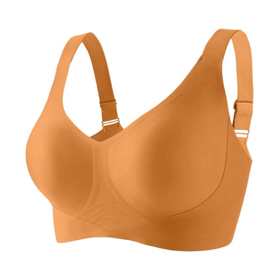Ahabrexf Seamless Bras for Women,Solid Color Sling Support with Removable Pads Everyday Bra