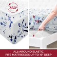 thumbnail image 3 of Mellanni 3-Piece Iconic Twin Bedsheet Set - Microfiber, 16" Deep Pocket, Cooling, Wrinkle, Fade, Stain Resistant, Madison Blue, 3 of 7