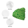 thumbnail image 3 of Lsque St Patrick's Day Pattern Knitted Beanie, Unisex Winter Hat, Knit Hat Winter Beanies Thick Fisherman Beanies Cuffed Plain Skull Caps, 3 of 6