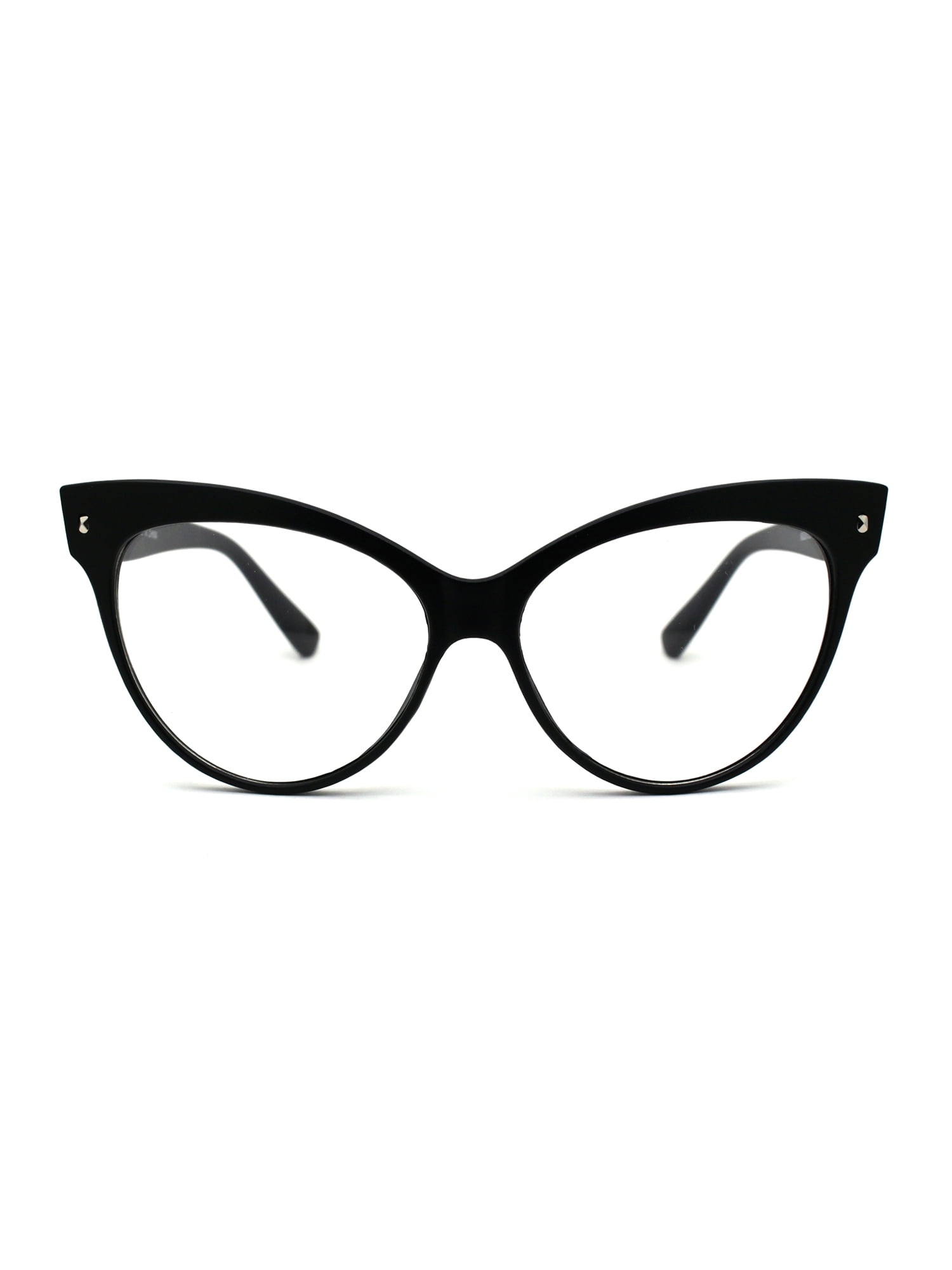 True Goth Cat Eye Clear Len Fashion Plastic Eye Glasses Matte Black ...